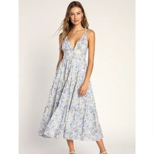 Lulu’s Floral Midi Dress Small